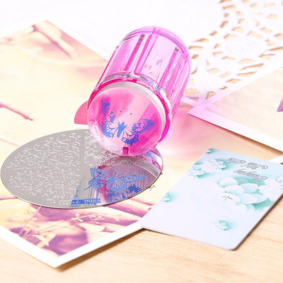 YZ 2τμχ Νέα Jelly Stamper Nail Art 2,8cm Crystal Clear Silicone Stamper&Scraper Polish Transfer Nail Stamping Tools 4χρωμα