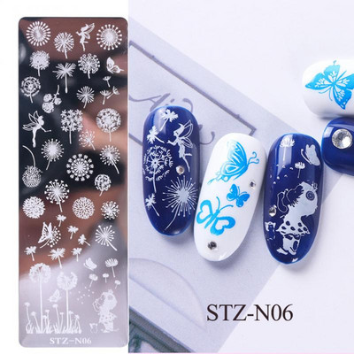 Πλάκες σφράγισης νυχιών Πολωνική εκτύπωση Snowflake Butterfly Χαριτωμένα κινούμενα σχέδια Πρότυπα σφραγίδας τέχνης νυχιών στένσιλ Εργαλείο μανικιούρ Dropshiping