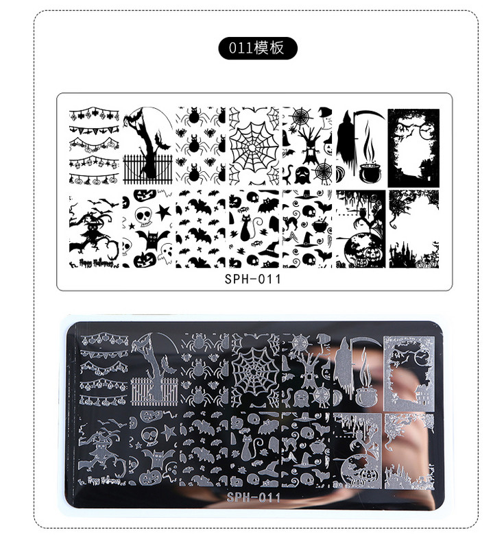 Halloween Crăciun Plăci pentru Ștampilarea unghiilor Ștampila pentru unghii Imagine lac Imagine Nail Art 6.2*12.5 Șablon pentru ștampilarea unghiilor Ștampila Konad