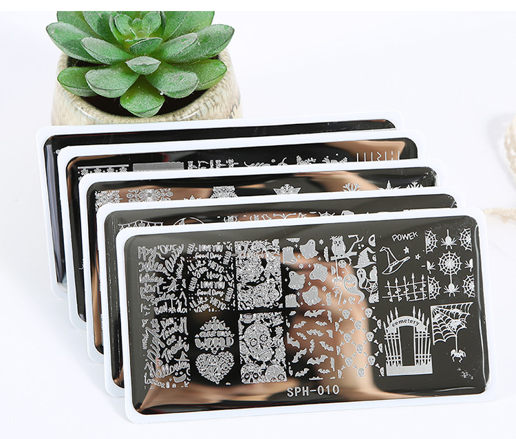 Halloween Crăciun Plăci pentru Ștampilarea unghiilor Ștampila pentru unghii Imagine lac Imagine Nail Art 6.2*12.5 Șablon pentru ștampilarea unghiilor Ștampila Konad