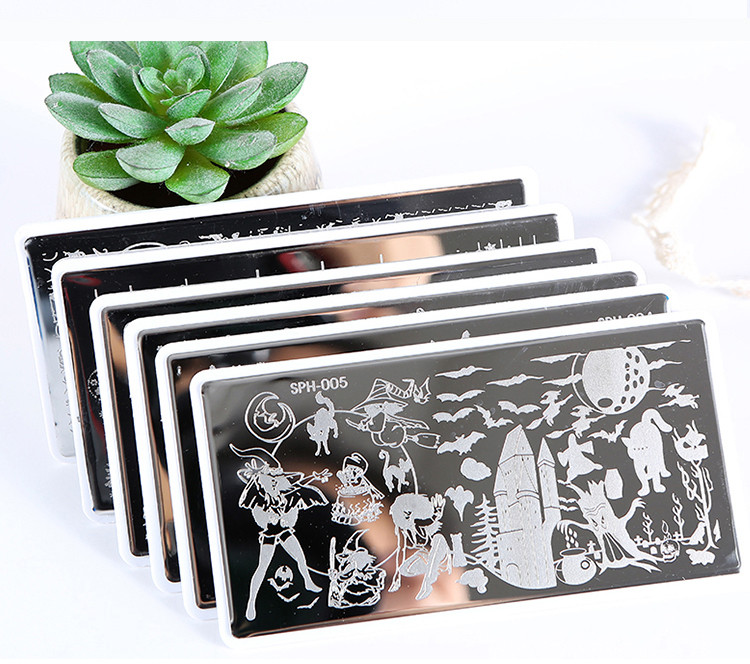 Halloween Crăciun Plăci pentru Ștampilarea unghiilor Ștampila pentru unghii Imagine lac Imagine Nail Art 6.2*12.5 Șablon pentru ștampilarea unghiilor Ștampila Konad