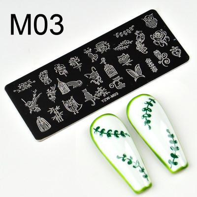 1 τεμ. Πλάκες σφράγισης νυχιών Flower Butterfly Nail Art Plate από ανοξείδωτο ατσάλι για εκτύπωση Εργαλεία στένσιλ για μανικιούρ
