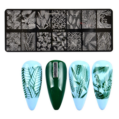 1 τεμ. Πλάκες σφράγισης νυχιών Flower Butterfly Nail Art Plate από ανοξείδωτο ατσάλι για εκτύπωση Εργαλεία στένσιλ για μανικιούρ