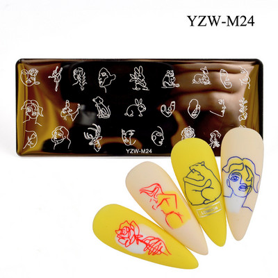 1 τεμ. Πλάκες σφράγισης νυχιών Flower Butterfly Nail Art Plate από ανοξείδωτο ατσάλι για εκτύπωση Εργαλεία στένσιλ για μανικιούρ