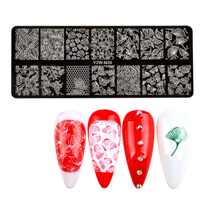 1 τεμ. Πλάκες σφράγισης νυχιών Flower Butterfly Nail Art Plate από ανοξείδωτο ατσάλι για εκτύπωση Εργαλεία στένσιλ για μανικιούρ