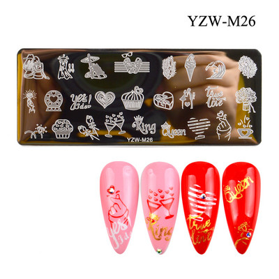 1 τεμ. Πλάκες σφράγισης νυχιών Flower Butterfly Nail Art Plate από ανοξείδωτο ατσάλι για εκτύπωση Εργαλεία στένσιλ για μανικιούρ