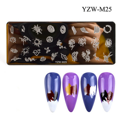 1 τεμ. Πλάκες σφράγισης νυχιών Flower Butterfly Nail Art Plate από ανοξείδωτο ατσάλι για εκτύπωση Εργαλεία στένσιλ για μανικιούρ