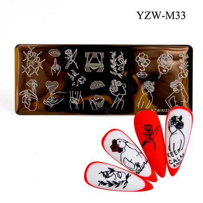 1 τεμ. Πλάκες σφράγισης νυχιών Flower Butterfly Nail Art Plate από ανοξείδωτο ατσάλι για εκτύπωση Εργαλεία στένσιλ για μανικιούρ