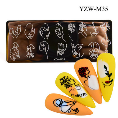 1 τεμ. Πλάκες σφράγισης νυχιών Flower Butterfly Nail Art Plate από ανοξείδωτο ατσάλι για εκτύπωση Εργαλεία στένσιλ για μανικιούρ