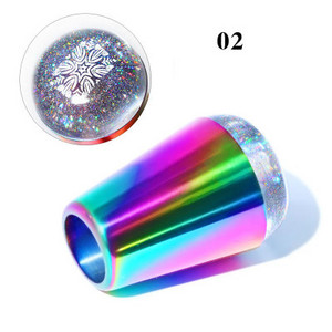 Σφραγίδα νυχιών με ξύστρα Rainbow κράμα λαβής Jelly σιλικόνης στάμπα νυχιών για γαλλικά νύχια βερνίκι εκτύπωσης εκτύπωσης εκτύπωσης εργαλείο