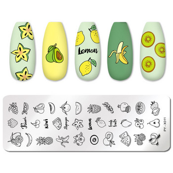 PICT YOU Плодове Плочи за щамповане на нокти Линии Геометрия на животни Тема Шаблон Мухъл Инструмент за шаблони за нокти