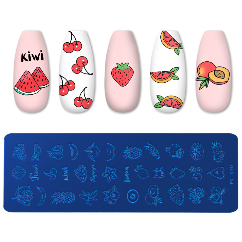 PICT YOU Fructe Plăci de ștanțare a unghiilor Linii Șablon temă geometrie animală Mucegai Instrument pentru șablon pentru arta unghiilor