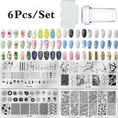 MEET ACROSS Stamping Plates Set Line Εικόνες Πλάκα τέχνης νυχιών Πρότυπο σφραγίδας σχεδίασης από ανοξείδωτο χάλυβα για εργαλεία εκτύπωσης στένσιλ