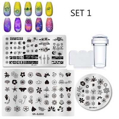 MEET ACROSS Stamping Plates Set Line Εικόνες Πλάκα τέχνης νυχιών Πρότυπο σφραγίδας σχεδίασης από ανοξείδωτο χάλυβα για εργαλεία εκτύπωσης στένσιλ