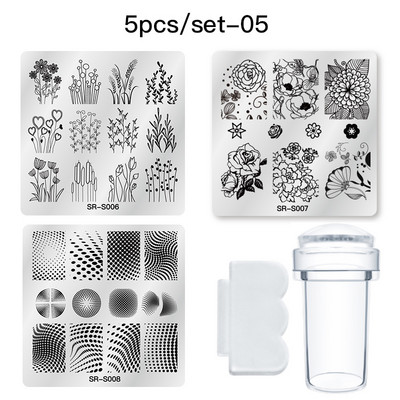 MEET ACROSS Stamping Plates Set Line Εικόνες Πλάκα τέχνης νυχιών Πρότυπο σφραγίδας σχεδίασης από ανοξείδωτο χάλυβα για εργαλεία εκτύπωσης στένσιλ