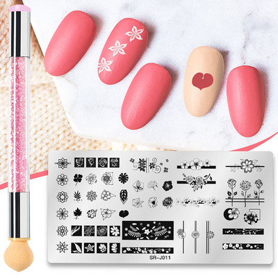 MEET ACROSS Stamping Plates Set Line Εικόνες Πλάκα τέχνης νυχιών Πρότυπο σφραγίδας σχεδίασης από ανοξείδωτο χάλυβα για εργαλεία εκτύπωσης στένσιλ