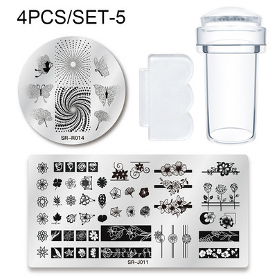 MEET ACROSS Stamping Plates Set Line Εικόνες Πλάκα τέχνης νυχιών Πρότυπο σφραγίδας σχεδίασης από ανοξείδωτο χάλυβα για εργαλεία εκτύπωσης στένσιλ
