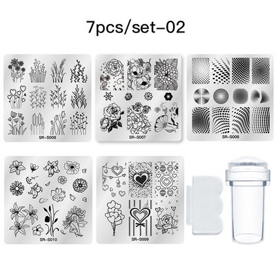 MEET ACROSS Stamping Plates Set Line Εικόνες Πλάκα τέχνης νυχιών Πρότυπο σφραγίδας σχεδίασης από ανοξείδωτο χάλυβα για εργαλεία εκτύπωσης στένσιλ