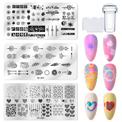 MEET ACROSS Stamping Plates Set Line Εικόνες Πλάκα τέχνης νυχιών Πρότυπο σφραγίδας σχεδίασης από ανοξείδωτο χάλυβα για εργαλεία εκτύπωσης στένσιλ