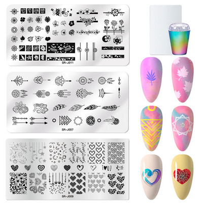 MEET ACROSS Stamping Plates Set Line Εικόνες Πλάκα τέχνης νυχιών Πρότυπο σφραγίδας σχεδίασης από ανοξείδωτο χάλυβα για εργαλεία εκτύπωσης στένσιλ