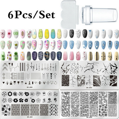 MEET ACROSS Stamping Plates Set Line Εικόνες Πλάκα τέχνης νυχιών Πρότυπο σφραγίδας σχεδίασης από ανοξείδωτο χάλυβα για εργαλεία εκτύπωσης στένσιλ
