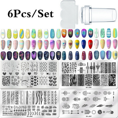 MEET ACROSS Stamping Plates Set Line Εικόνες Πλάκα τέχνης νυχιών Πρότυπο σφραγίδας σχεδίασης από ανοξείδωτο χάλυβα για εργαλεία εκτύπωσης στένσιλ