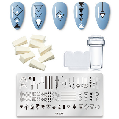 MEET ACROSS Stamping Plates Set Line Εικόνες Πλάκα τέχνης νυχιών Πρότυπο σφραγίδας σχεδίασης από ανοξείδωτο χάλυβα για εργαλεία εκτύπωσης στένσιλ