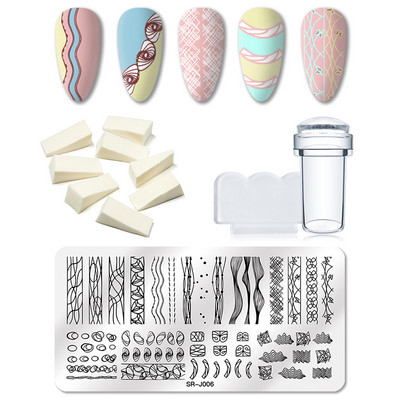 MEET ACROSS Stamping Plates Set Line Εικόνες Πλάκα τέχνης νυχιών Πρότυπο σφραγίδας σχεδίασης από ανοξείδωτο χάλυβα για εργαλεία εκτύπωσης στένσιλ