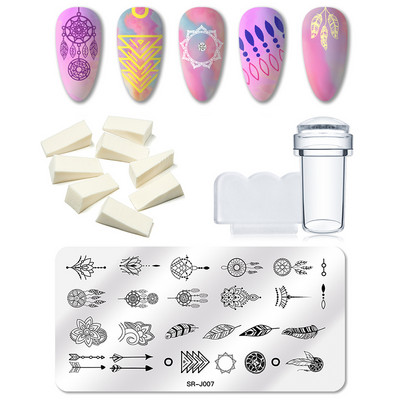 MEET ACROSS Stamping Plates Set Line Εικόνες Πλάκα τέχνης νυχιών Πρότυπο σφραγίδας σχεδίασης από ανοξείδωτο χάλυβα για εργαλεία εκτύπωσης στένσιλ