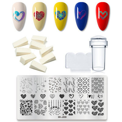 MEET ACROSS Stamping Plates Set Line Εικόνες Πλάκα τέχνης νυχιών Πρότυπο σφραγίδας σχεδίασης από ανοξείδωτο χάλυβα για εργαλεία εκτύπωσης στένσιλ