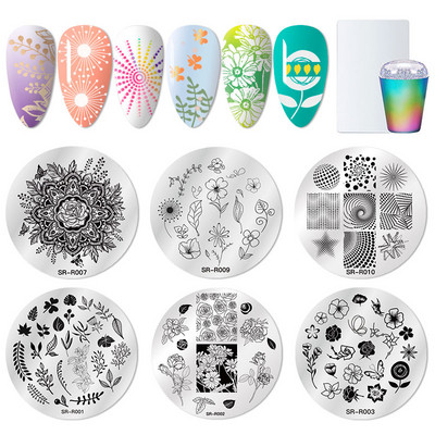 MEET ACROSS Stamping Plates Set Line Εικόνες Πλάκα τέχνης νυχιών Πρότυπο σφραγίδας σχεδίασης από ανοξείδωτο χάλυβα για εργαλεία εκτύπωσης στένσιλ