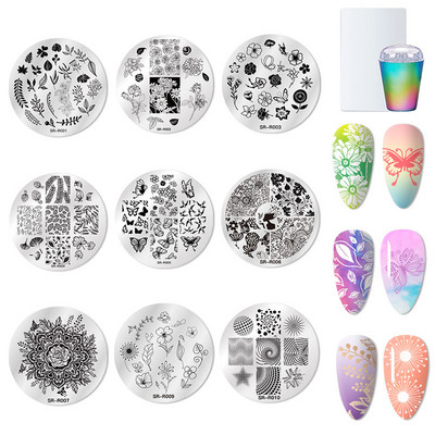 MEET ACROSS Stamping Plates Set Line Εικόνες Πλάκα τέχνης νυχιών Πρότυπο σφραγίδας σχεδίασης από ανοξείδωτο χάλυβα για εργαλεία εκτύπωσης στένσιλ