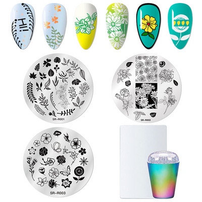 MEET ACROSS Stamping Plates Set Line Εικόνες Πλάκα τέχνης νυχιών Πρότυπο σφραγίδας σχεδίασης από ανοξείδωτο χάλυβα για εργαλεία εκτύπωσης στένσιλ