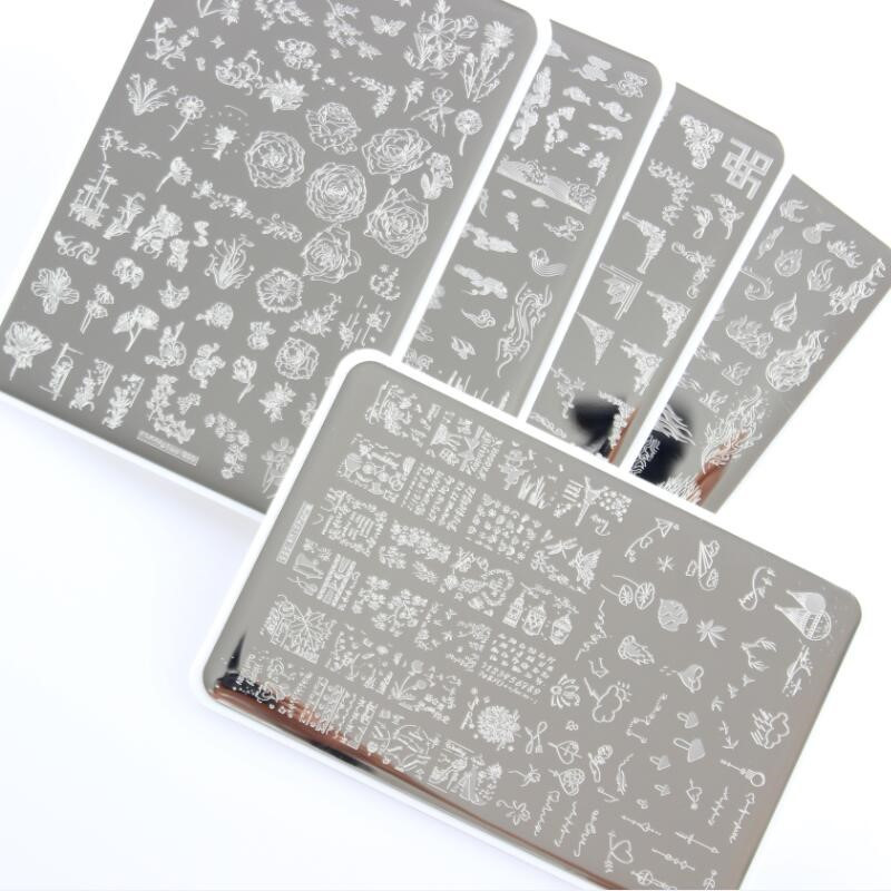 14,5X9,5 model de flori plăci de ștanțare a unghiilor pictură pentru imprimantă șablon de șabloane de unghii șablon de unghii șabloane de decal pentru unghii