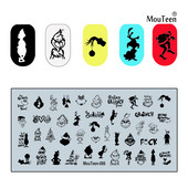 2022 New Green Monster Nail Stamping Christmas Figures Stamp Plate Green Man Nail Art Templates #086