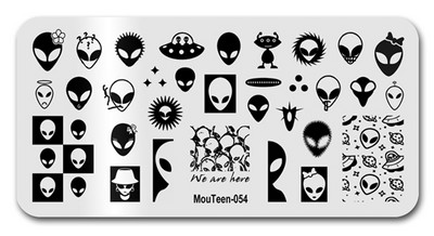 2022 New Green Monster Nail Stamping Christmas Figures Stamp Plate Green Man Nail Art Templates #086