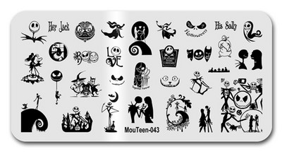2022 New Green Monster Nail Stamping Christmas Figures Stamp Plate Green Man Nail Art Templates #086