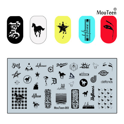2022 New Green Monster Nail Stamping Christmas Figures Stamp Plate Green Man Nail Art Templates #086