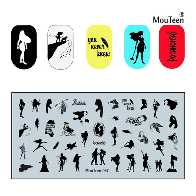 2022 New Green Monster Nail Stamping Christmas Figures Stamp Plate Green Man Nail Art Templates #086