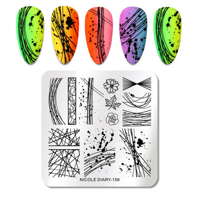 NICOLE DIARY Big Size Snowflakes Nail Stamping Plates Christmas Stamp for Nails Santa Snow Deer Sock Design Printing Stencil