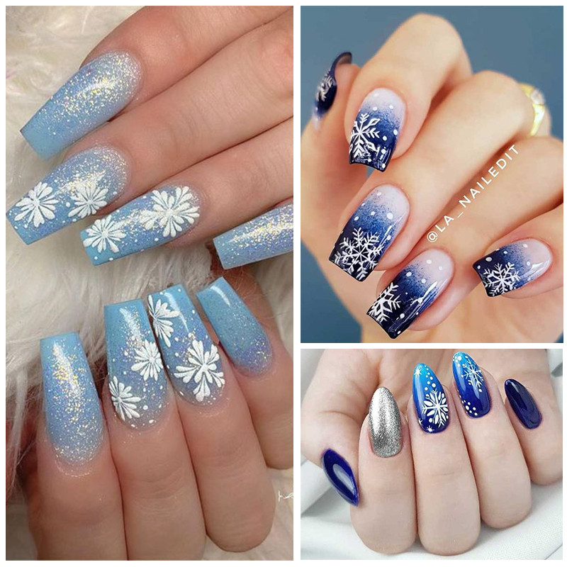 NICOLE DIARY Fulgi de zăpadă de marime farfurii pentru ștanțarea unghiilor Ștampila de Crăciun pentru unghii Moș Crăciun de zăpadă șosete șablon de imprimare