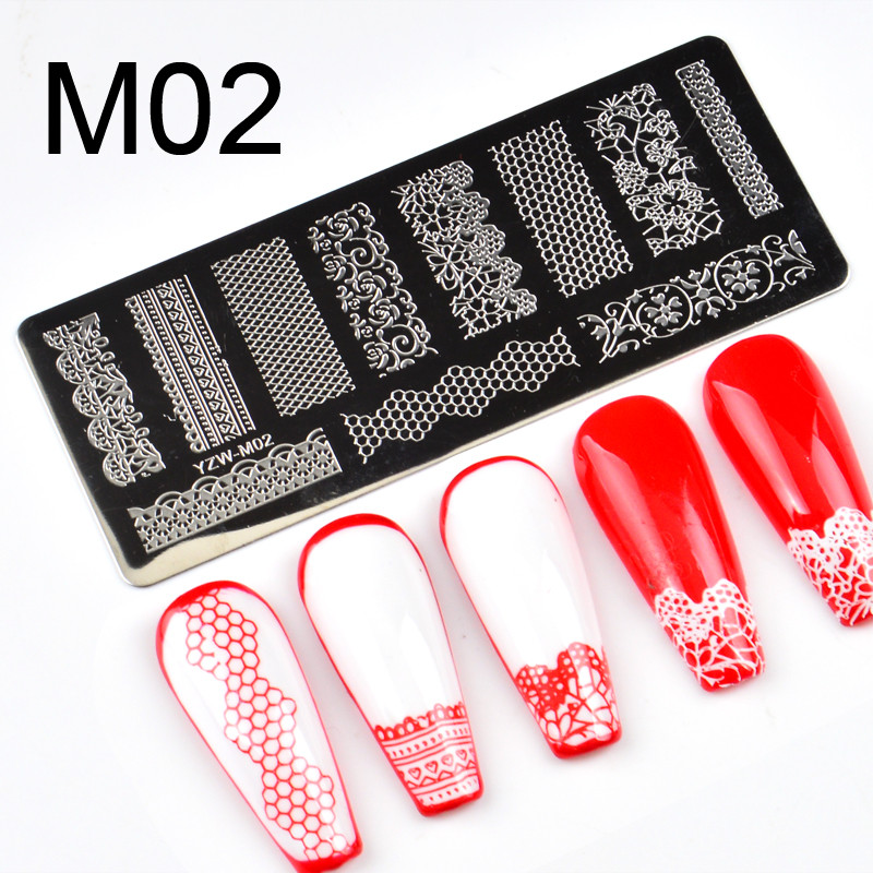 1PC Șabloane de ștanțare pentru unghii, cu flori, dragoste, animale, 10x4cm, plăci de imagine din oțel inoxidabil, șablon pentru manichiură
