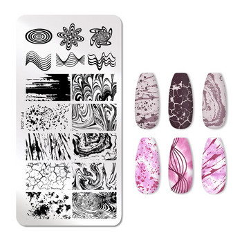 PICT YOU Плочи за щамповане на нокти Мраморен шаблон Инструменти за шаблони за нокти за нокти Дизайн на нокти от неръждаема стомана Шаблон за щамповане