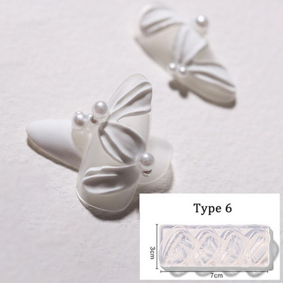 3D Nail Silicone Mold Nail Art Mold Flower Bow Σκαλιστά νύχια Πρότυπο UV Gel Polish Stamper Γυναικεία κορίτσια DIY Διακόσμηση μανικιούρ