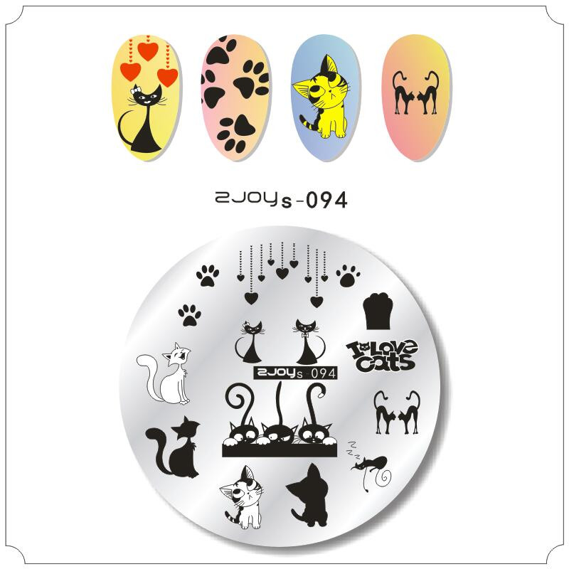 WAKEFULNESS Desen animat Model Anima Nail Art Placă de ștanțare Unicorn Pisica Pește Șablon de imagine Ștampilă Manichiură Șabloane pentru unghii