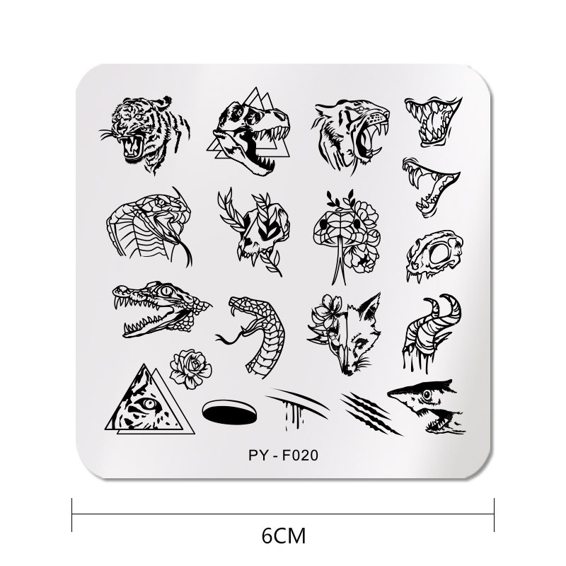 PICT You plăci de ștanțare pentru unghii Seria de animale Șablon de ștanțare pentru arta unghiilor Unelte pentru șabloane din oțel inoxidabil Placă pentru unghii DIY