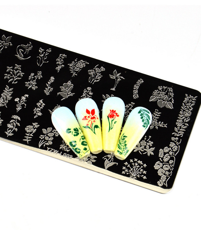 Manichiură Placă de imprimare dreptunghiulară Lac de unghii Film albastru Placă de oțel Imprimare prin transfer Imprimare DIY Sigiliu Ștampila Placă Instrument Cuie