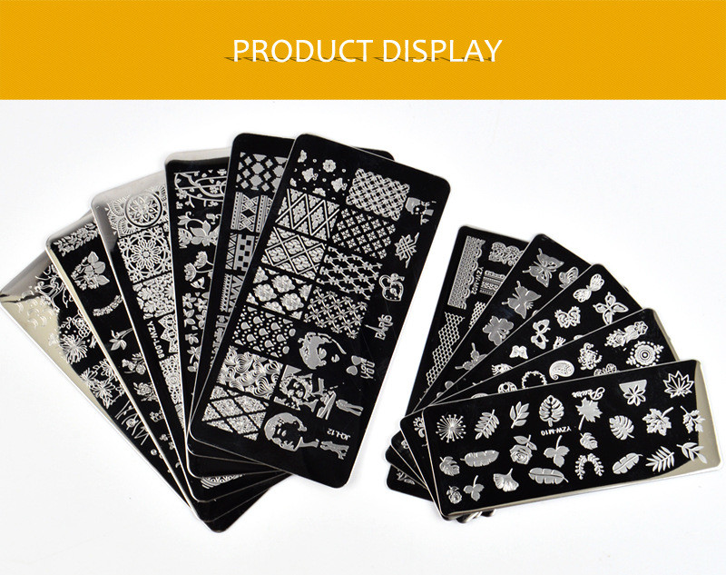 Manichiură Placă de imprimare dreptunghiulară Lac de unghii Film albastru Placă de oțel Imprimare prin transfer Imprimare DIY Sigiliu Ștampila Placă Instrument Cuie