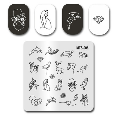 Hot Newest Nail Stamp MTS001 Infinite Electrocardiogram Animal Nail Stamping Plates Σετ μανικιούρ για στάμπα νυχιών