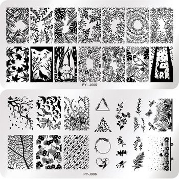 PICT YOU Leaves Nail Stamping Plates Line Pictures Stencil Stainless Steel Nail Design for Print Nail Art Image Plate Tool Tool